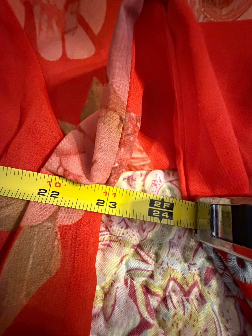 Cato Large Sheer Rusty Red Floral Paisley Kimono Jacket with Blue Accents - Picture 10 of 16